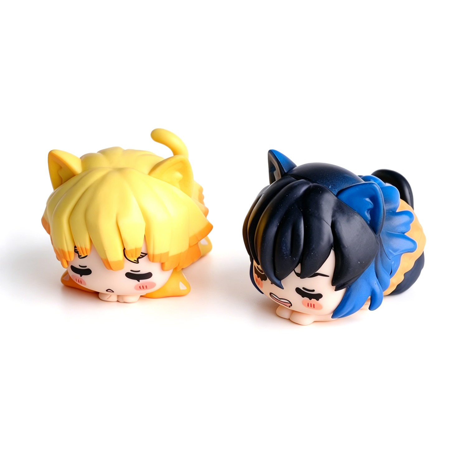 Demon Slayer Nezuko Tanjiro Cat Ear Chibi figurer, 6 stk Anime Sovende Figursæt