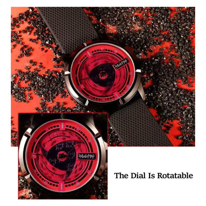 Naruto Itachi Rotating Quartz Watch, Six Paths Sage Mode Sharingan Anime Armbåndsur