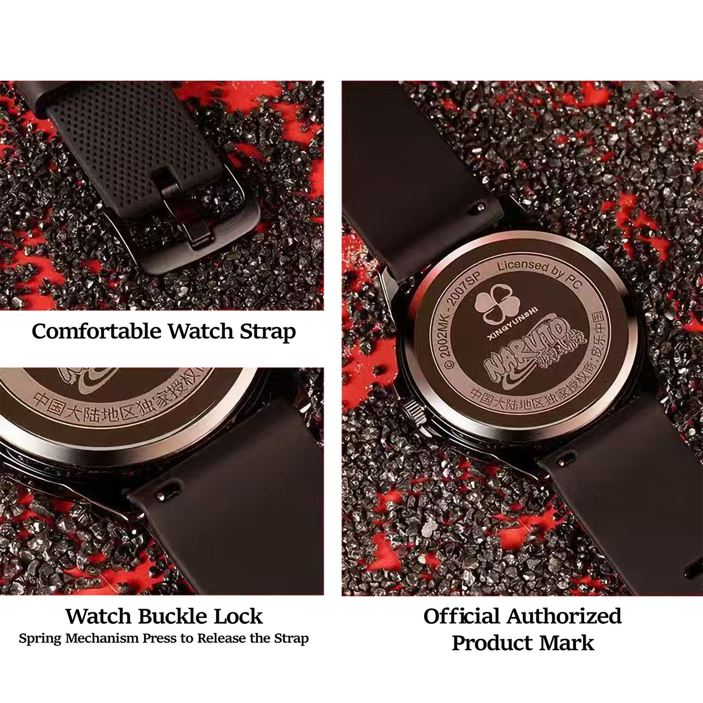 Naruto Itachi Rotating Quartz Watch, Six Paths Sage Mode Sharingan Anime Armbåndsur