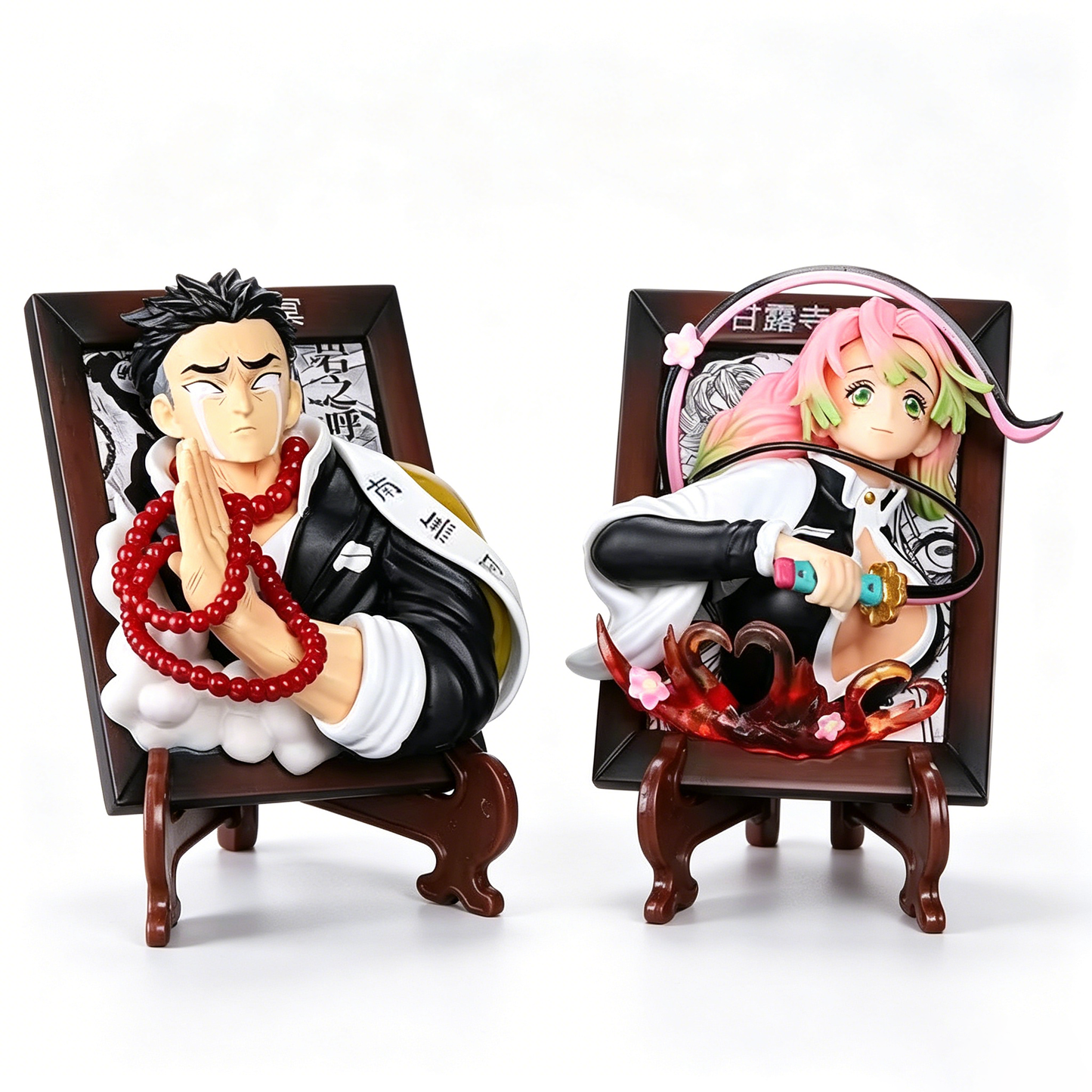 Demon Slayer Kyojuro Mitsuri Gyomei ramme buste figur, Anime Hashira fotoramme statue samleobjekt