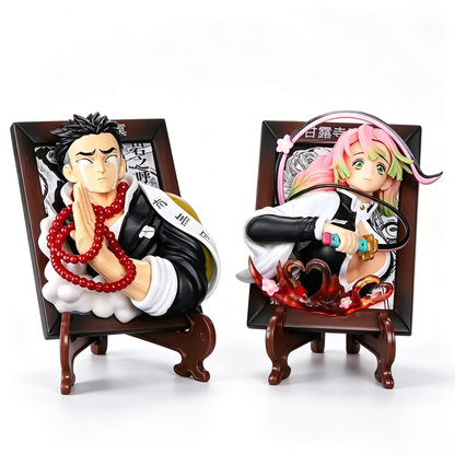 Demon Slayer Kyojuro Mitsuri Gyomei ramme buste figur, Anime Hashira fotoramme statue samleobjekt