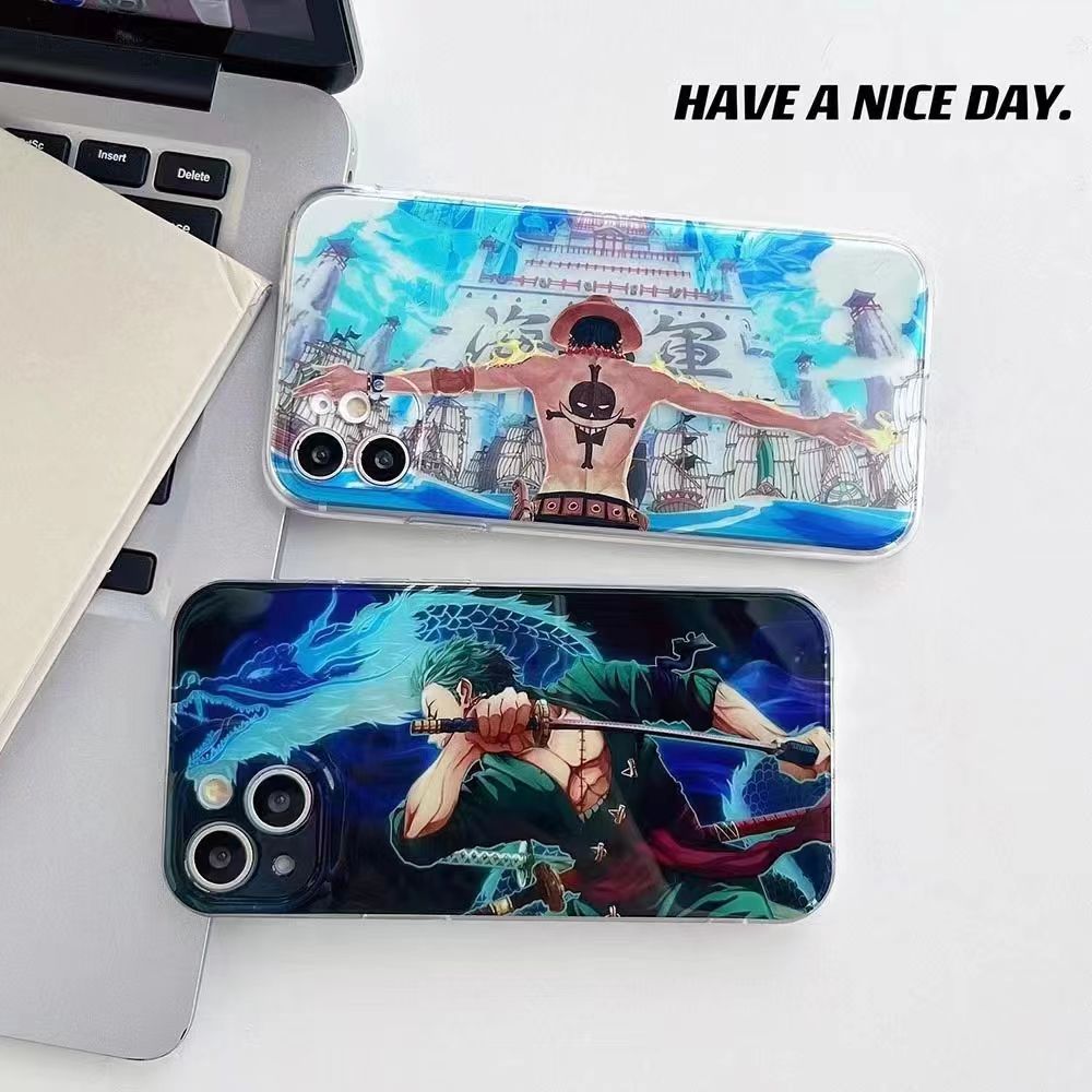 Luffy/Zoro iPhone silicone crash-resistant phone case