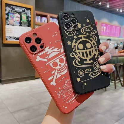 Coque de téléphone en silicone résistante aux chocs pour iPhone Luffy/Law