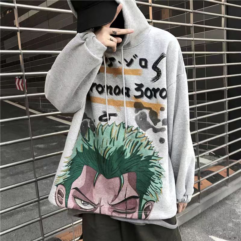 Zoro/Nami-figur modellerer smuk og cool tegneserie hættetrøje til par