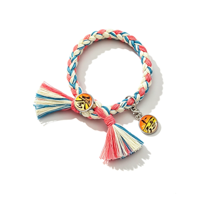 Demon Slayer Upper Moon Demon Adjustable Braided Bracelet, Anime Tassel Charm