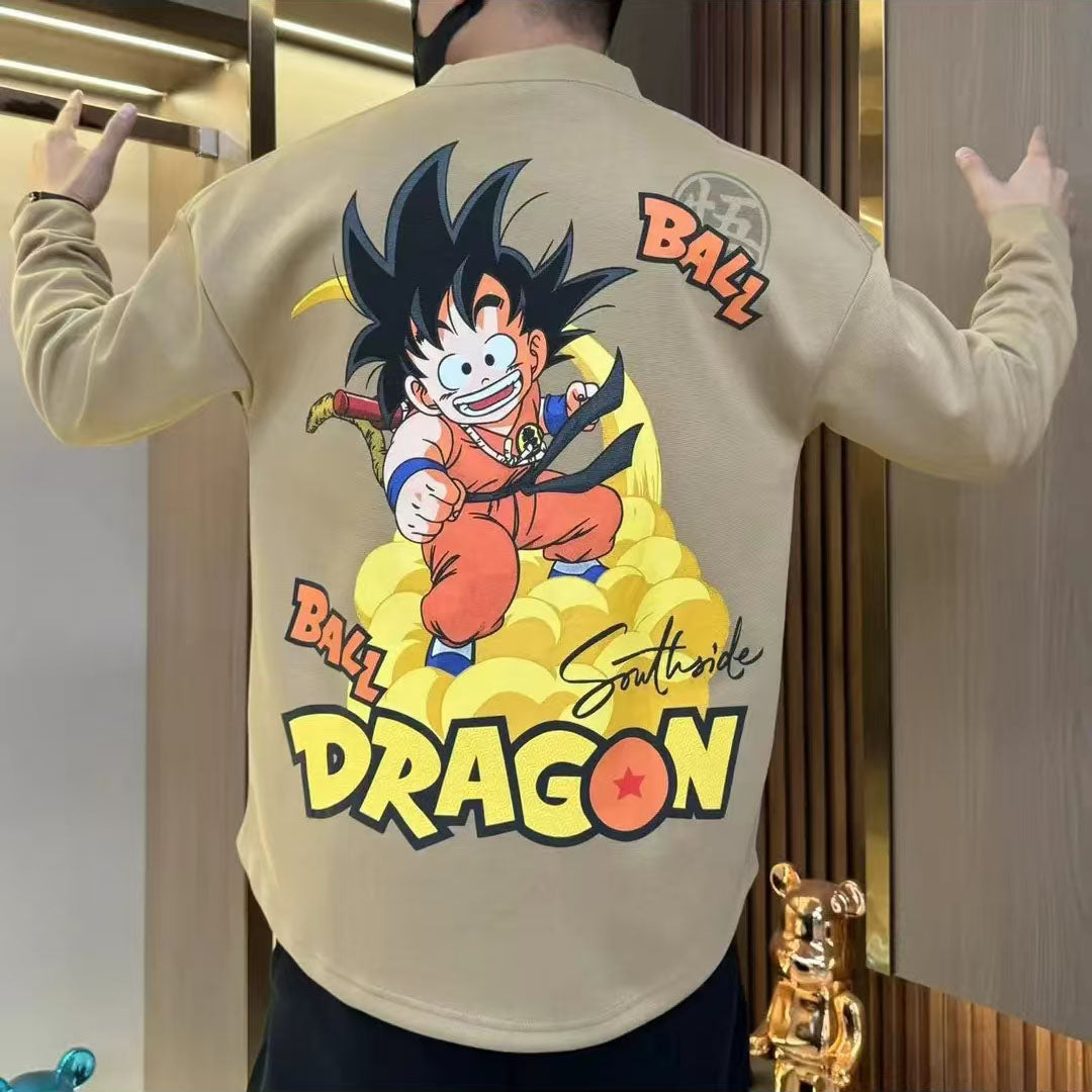 سترة Son Goku Vintage ذات القلنسوة ذات الرقبة الدائرية - إعادة النظر في نمط الرسوم المتحركة الكلاسيكي