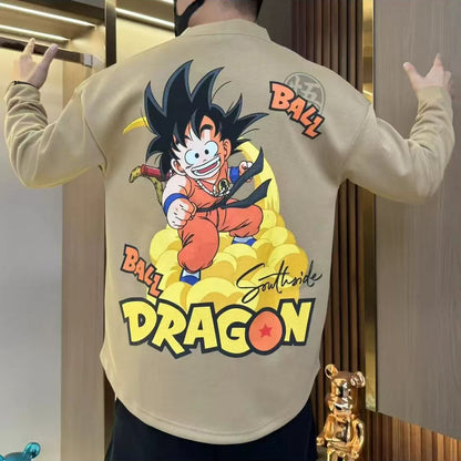 سترة Son Goku Vintage ذات القلنسوة ذات الرقبة الدائرية - إعادة النظر في نمط الرسوم المتحركة الكلاسيكي