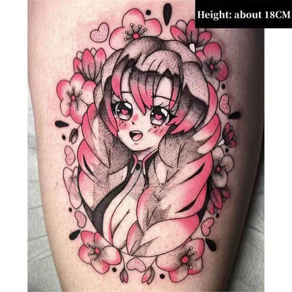 Tanjirou/Nezuko/Zenitsu/Inosuke colle une pâte de tatouage de bras de fleur imperméable à l'eau de cuisse