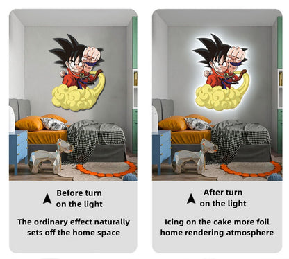 Ο Son Goku/Son Gohan μοντελοποιεί όμορφα φώτα LED φέρνουν τοιχογραφία