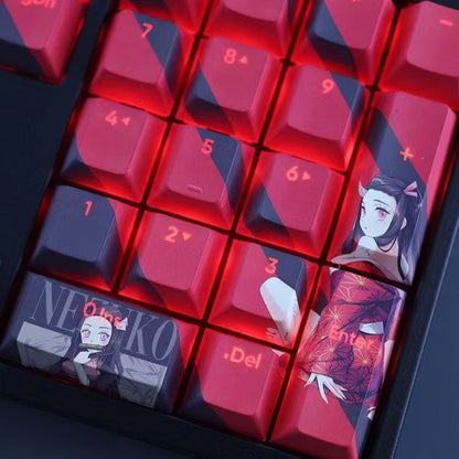Nezuko/Tanjiro/Tokito Muichiro Kreativní průhledná roztomilá mechanická krytka klávesnice