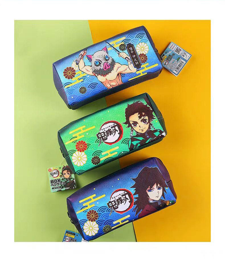 Demon Slayer Tanjiro Nezuko Anime Penalhus, PVC-pennetaske med stor kapacitet til studerende