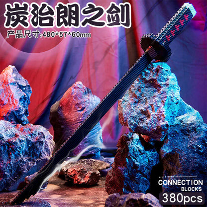 Bloques de ensamblaje de partículas del modelo de juguete Kamado Tanjirou (300-400 piezas)
