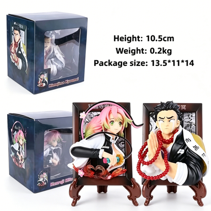 Demon Slayer Kyojuro Mitsuri Gyomei ramme buste figur, Anime Hashira fotoramme statue samleobjekt