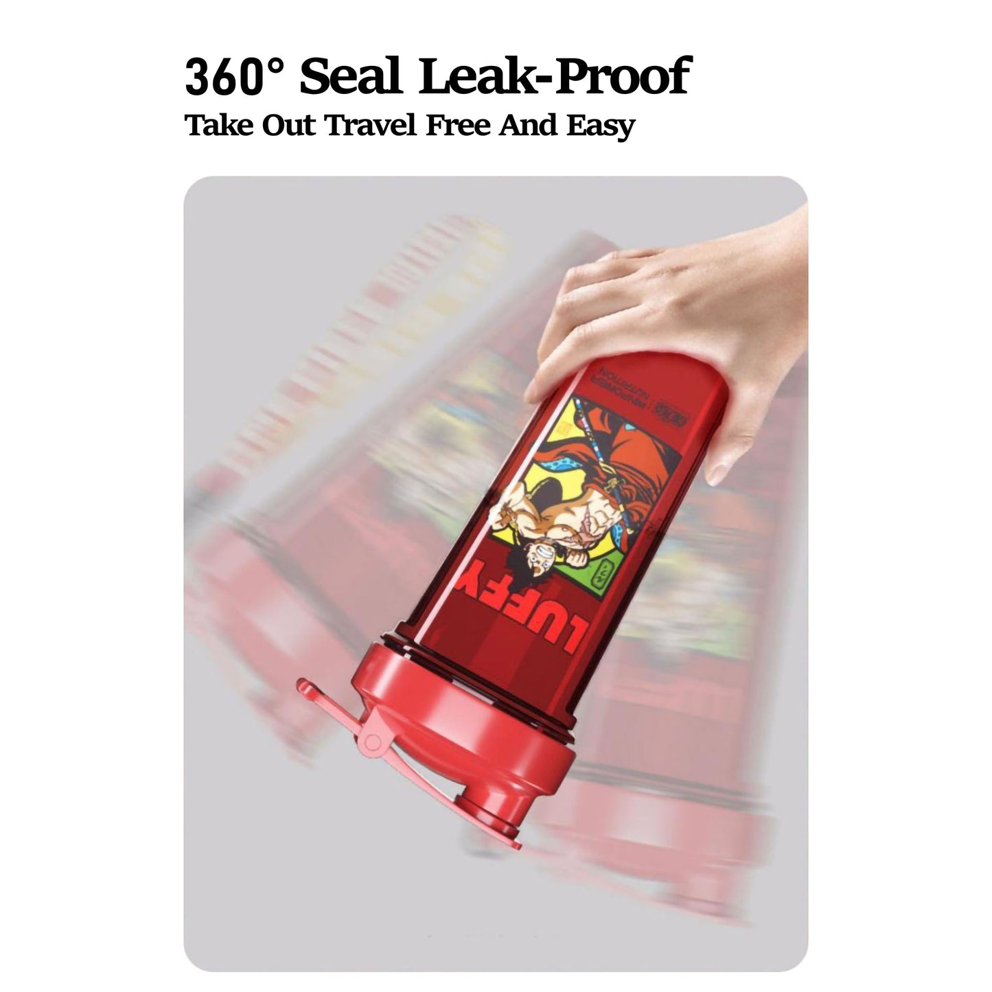 Botella coctelera con caja ciega de Luffy Zoro de One Piece, taza de agua de proteína de anime de 800 ml