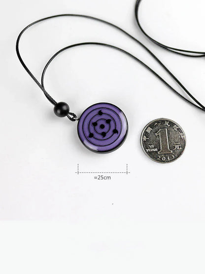 Ručně vyřezávaná sada přívěsků Sharingan Necklace z přírodního santalového dřeva