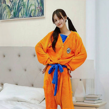 Son Goku Flannel Nightgown Bathrobe - Fall asleep in a comfortable nightgown