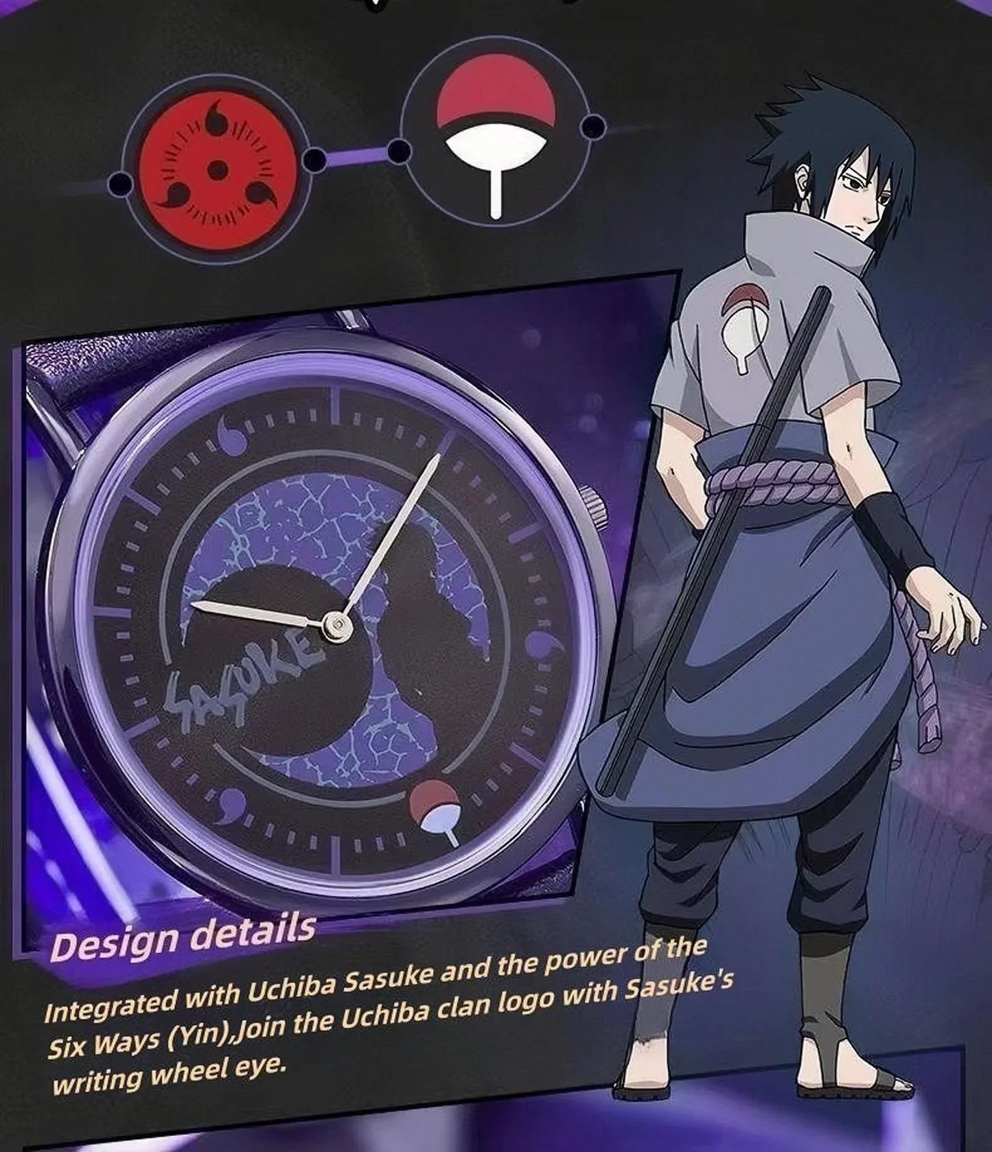 Sasuke/Kakashi/Itachi Allzweck-Quarzuhr für Herren und Damen, 30 m wasserdicht