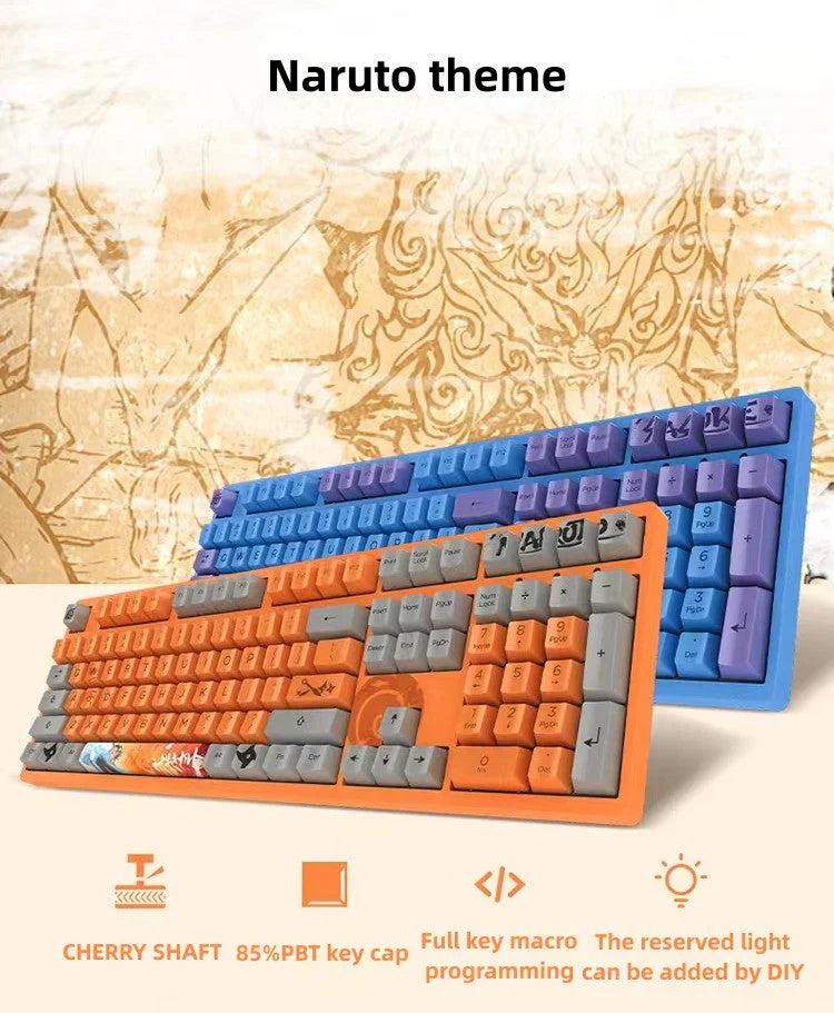 Sasuke Mechanical Keyboard Tre-mode trådløst RGB-baggrundsbelyst gaming esports-tastatur