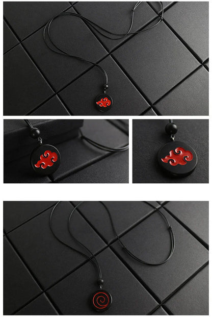 Uzumaki/Dawn tejido hecho a mano natural sándalo púrpura tejido marcador collar conjunto