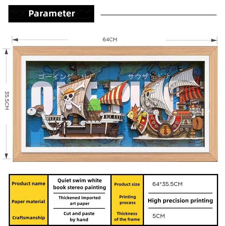 Going Merry/Thousand Sunny رسم كاريكاتوري وسيم ثلاثي الأبعاد