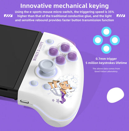 Gamepad Nika Luffy con luces ajustables, controladores inalámbricos Bluetooth para mano izquierda y derecha