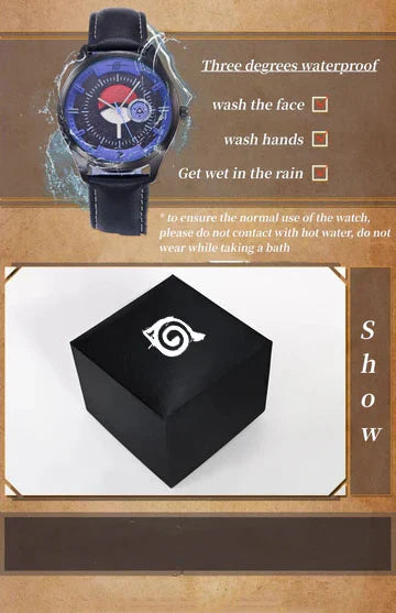 Sasuke/Kakashi/Itachi Reloj de cuarzo multiusos para hombres y mujeres, resistente al agua hasta 30 m, esfera negra de 40 mm