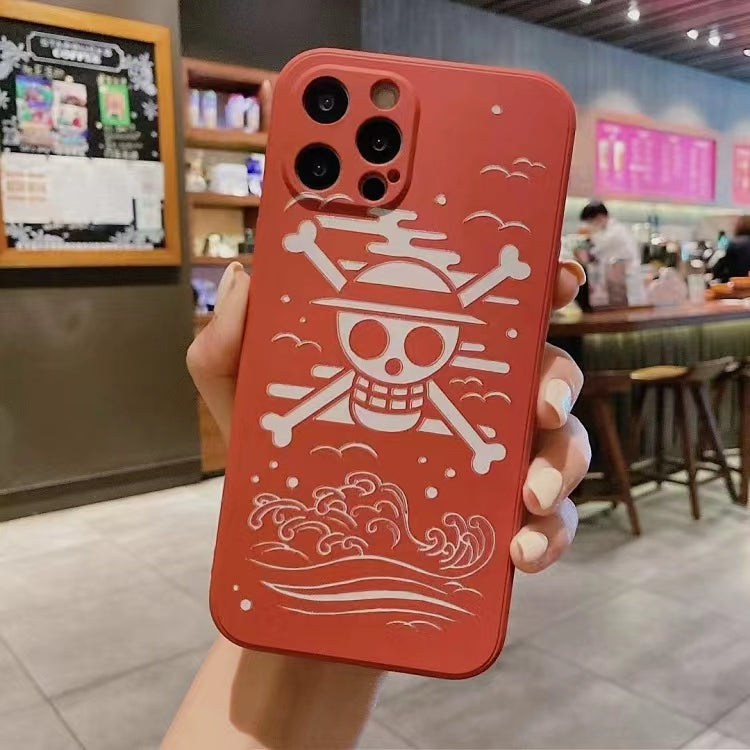 Coque de téléphone en silicone résistante aux chocs pour iPhone Luffy/Law