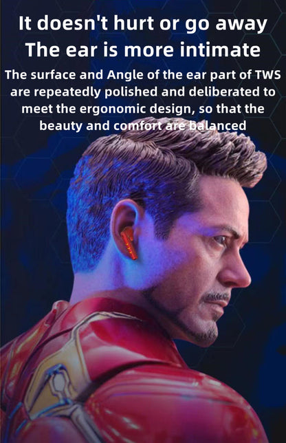Marvel Iron Man Black Panther kabellose Ohrhörer, Marvel TWS Bluetooth 5.1 Kopfhörer mit LED-Licht