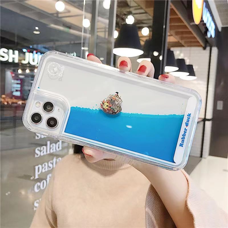Luffy/Zoro/Ace iPhone Liquid Quicksand pouzdro pro zamezení kolize