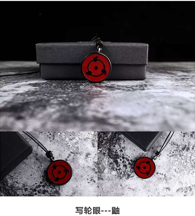 Ručně vyřezávaná sada přívěsků Sharingan Necklace z přírodního santalového dřeva