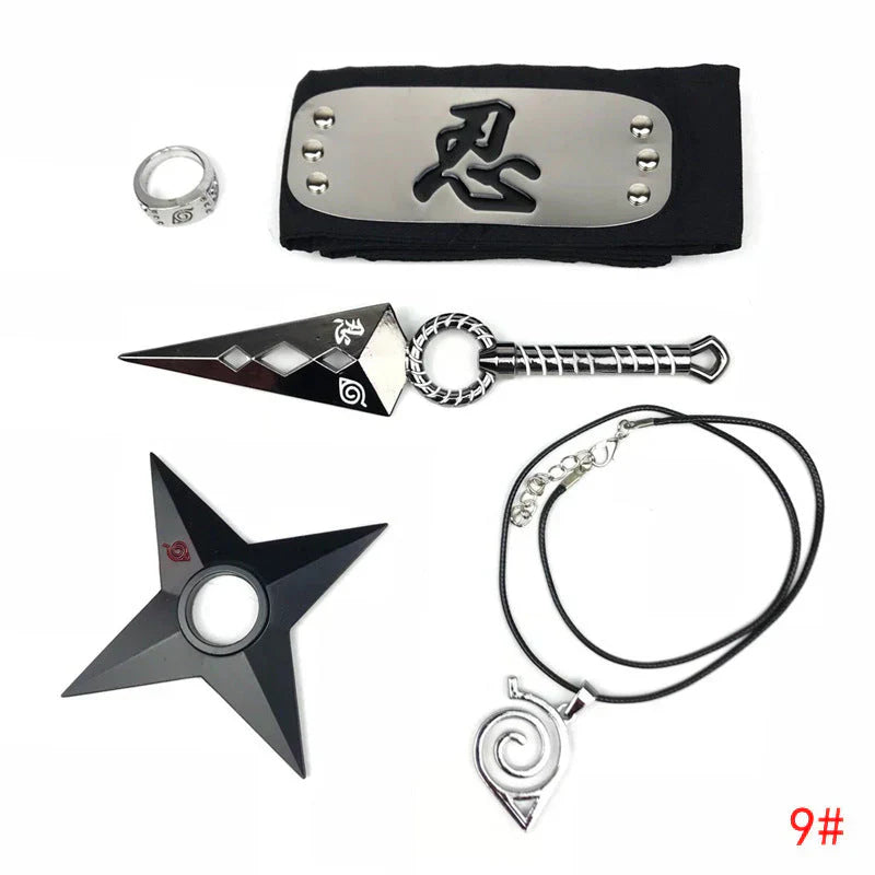 Sasuke 1:1 kovový kunai shuriken prsten čelenka náhrdelník oblek