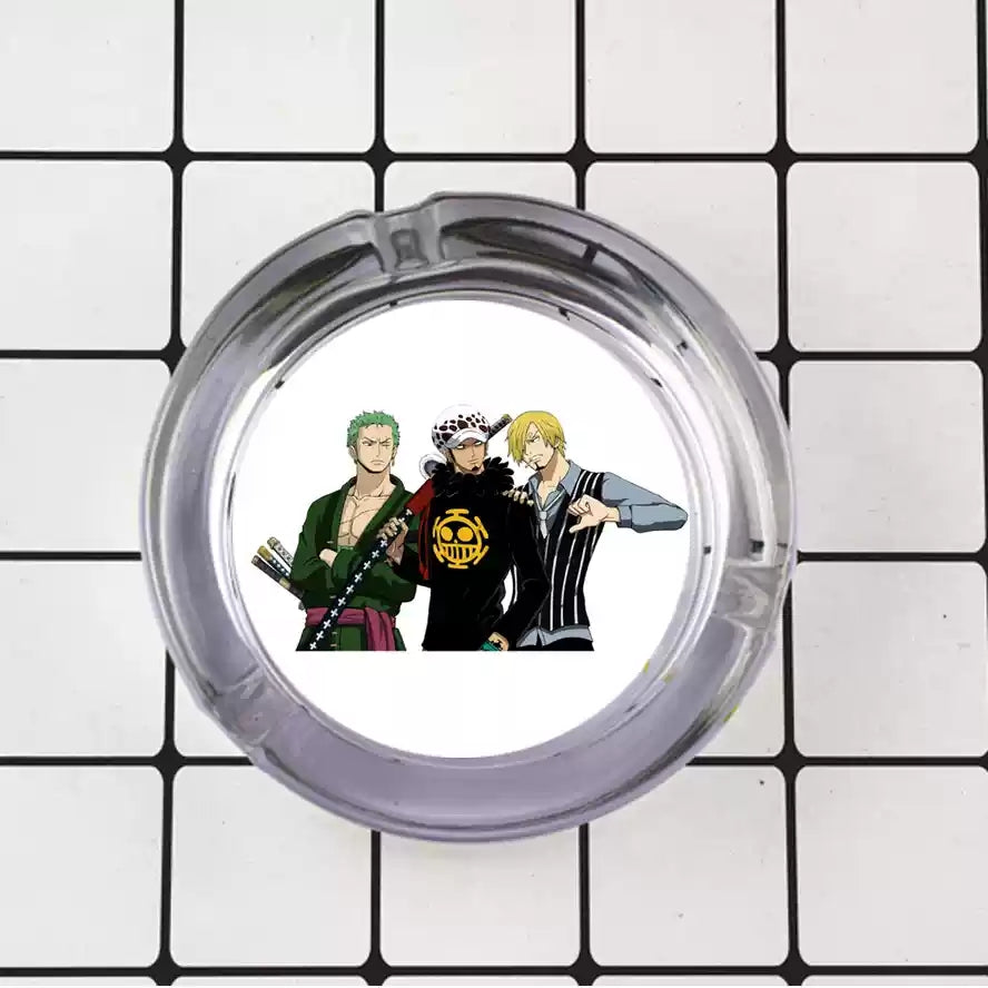 Ruffy/Zoro/Sanji Glasaschenbecher – Setzen Sie die Segel auf rauchigen Meeren