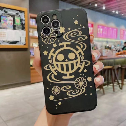 Coque de téléphone en silicone résistante aux chocs pour iPhone Luffy/Law