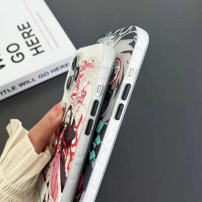 Tanjirou/Nezuko Apple nádherné silikonové antikolizní pouzdro Trend Silicone