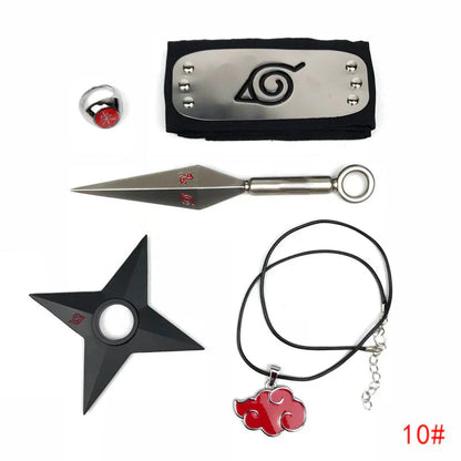 Sasuke 1:1 kovový kunai shuriken prsten čelenka náhrdelník oblek