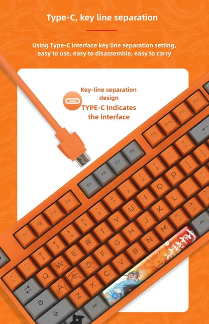 Sasuke Mechanical Keyboard Tre-mode trådløst RGB-baggrundsbelyst gaming esports-tastatur