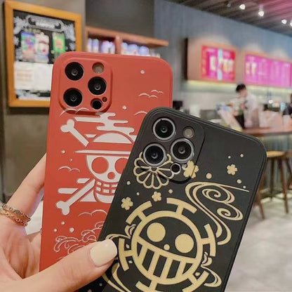 Coque de téléphone en silicone résistante aux chocs pour iPhone Luffy/Law