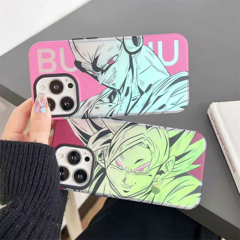 Funda de teléfono de silicona resistente a golpes para iPhone Goku/Vegeta/Buu