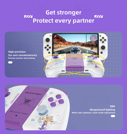 Gamepad Nika Luffy con luces ajustables, controladores inalámbricos Bluetooth para mano izquierda y derecha