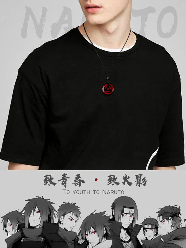 Ručně vyřezávaná sada přívěsků Sharingan Necklace z přírodního santalového dřeva
