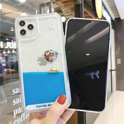 Luffy/Zoro/Ace iPhone Liquid Quicksand pouzdro pro zamezení kolize