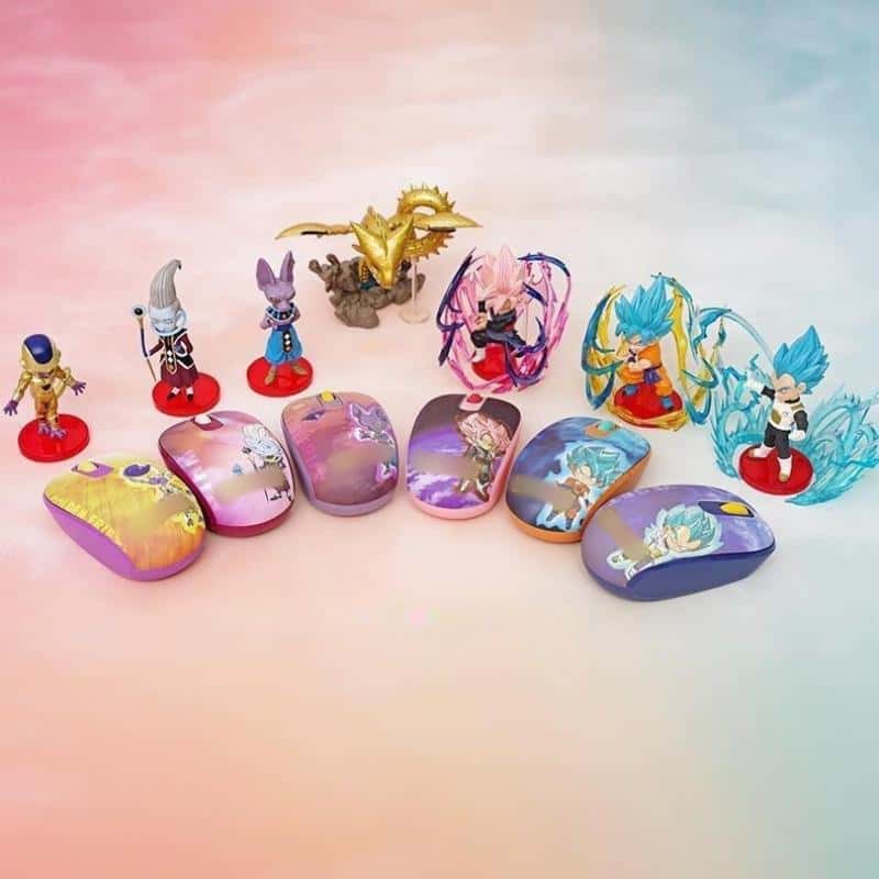 Souris sans fil Son Goku/Frieza/Whis/Beerus 2.4G pour jeux de bureau