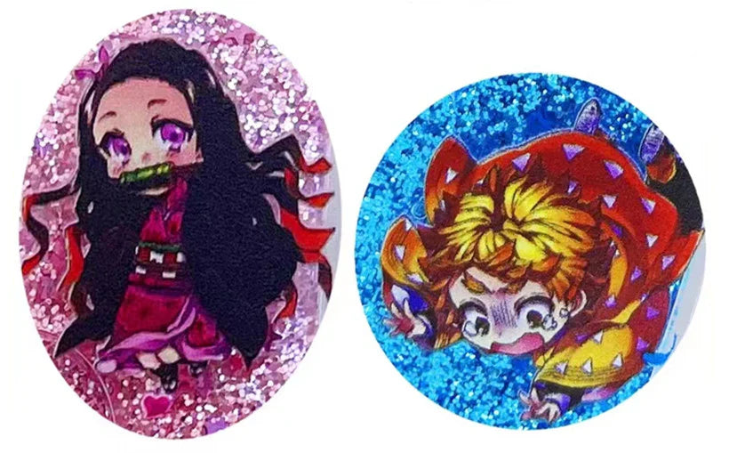 Tanjirou/Nezuko/Giyuu مسطرة جميلة لأطفال المدارس الابتدائية مسطرة مستقيمة معلقة قلادة مسطرة الرمال المتحركة