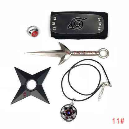 Sasuke 1:1 kovový kunai shuriken prsten čelenka náhrdelník oblek