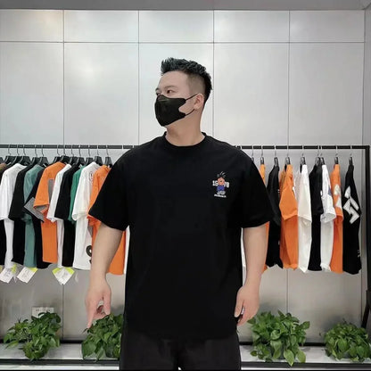 Son Goku T-shirt d'été à manches courtes en pur coton pour hommes tout en coton imprimé beau T-shirt ample et cool
