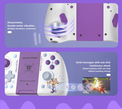 Gamepad Nika Luffy con luces ajustables, controladores inalámbricos Bluetooth para mano izquierda y derecha