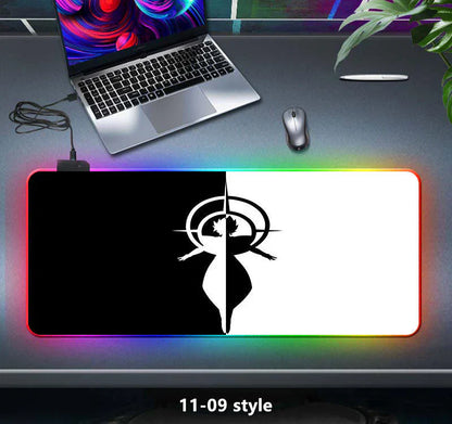 tapis de souris épais à sept couleurs changeantes, lumière LED, clavier de jeu