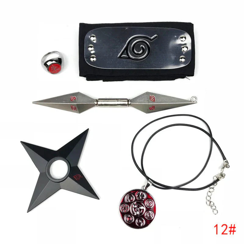 Sasuke 1:1 kovový kunai shuriken prsten čelenka náhrdelník oblek