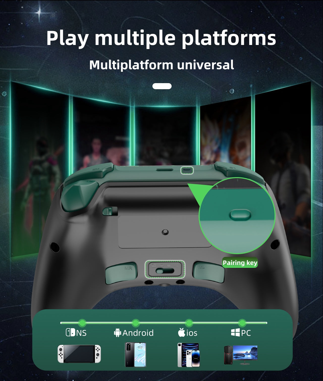 Manette de jeu Roronoa Zoro Sensitive, contrôle précis, prise en main confortable, profitez de la passion du jeu