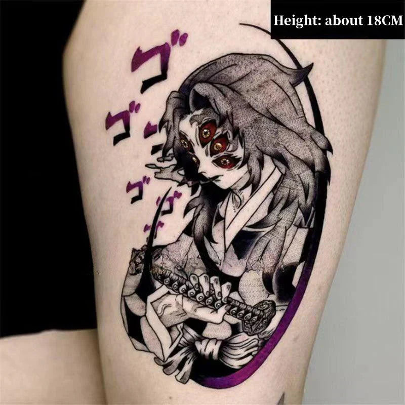 Tanjirou/Nezuko/Zenitsu/Inosuke colle une pâte de tatouage de bras de fleur imperméable à l'eau de cuisse